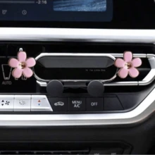 1pc Floral Design Car Phone Holder, Elegant Flower Shaped Air Vent Clip Design, Can Be Installed Horizontally Or Vertically, Auto-Lock And Stable, Universal Car Navigation Bracket, Fashionable Car Accessory, Adding Exquisite Atmosphere - one-size - View 15