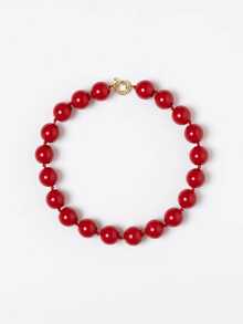 1 pieza Collar hecho a mano de estilo bohemio retro con cuentas geométricas redondas de acrílico, cuerda anudada y broche de metal, adecuado para la playa, vacaciones, regalo - Collar con cierre de marinero anudado a mano en resina de aleación - Ver 19