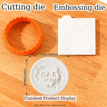 Customized Personalized Cookie Embossing Stamp Mold, 3D Design For Halloween And Christmas, Kitchen Baking Cake Decorating DIY Cutting Tool, Icing Cake Mold, Wedding Clay Candy Embossing Name Cake Mold, Handmade