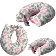 Ninho Redutor com Mosquiteiro e Almofada Amamentação Estampado - Nuvem rosa - Visão 2