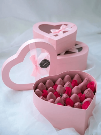 4pcs/Set PVC Heart-Shaped Gift Packaging Boxes, Valentine's Day Heart-Shaped Flower Boxes, Preserved Flower Gift Boxes, PVC Heart-Shaped Gift Box Set, Suitable For Valentine's Day, Wedding, New Year, Mother's Day, Holiday Parties, Etc.