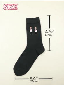 Chaussettes noires personnalisées avec photo, chaussettes personnalisées pour hommes, chaussettes pour femmes, cadeaux de mariage, chaussettes de couple personnalisées, personnalisables, cadeaux de la Saint-Valentin, anniversaire, marié, mariée, cadeaux d'anniversaire, Noël, simplicité, unique, pour hommes, femmes, petit ami, petite amie, famille, cadeaux uniques - Multicolore - Voir 5