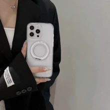 Compatible  16/15/14/13/12 Pro Max Plus Magnetic Macaron Phone Case, Shockproof Protection, Classic Mixed Transparent Phone Case - 無色 - 查看 3