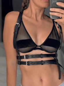 女士真皮胸带 纯素皮革胸带 情人节礼物 女士真皮马具