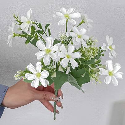 1/2/3支仿真雏菊，30厘米假花，适用于墙面、客厅、卧室、婚礼、派对装饰、桌面摆设。家居、桌面装饰、厨房、婚礼、餐桌、中心摆件、办公室、花园、户外、房屋、庭院装饰，春、夏、秋、冬皆宜。