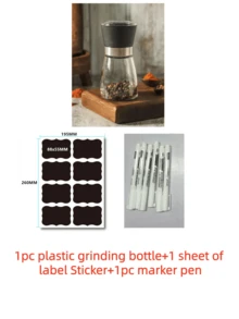 Manual Pepper Grinder,Pepper Grinder, Can Add Salt And Pepper Grains. It's Easy To Adjust The Grinding Fineness. The Kitchen Tool Doesn't Require Electricity. Adjustable Salt And Pepper Grinder