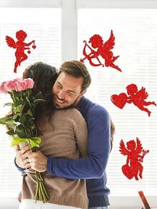 8pcs Romantic Valentine's Day Hanging Decorations, Paper Cupid Hanging Ornaments, Valentine's Day Wedding Party Decor, Suitable For Wedding And Party Decoration, Home Decor, Party, DIY Crafts, Windows, Walls, Birthday Wall Decor - Multicolor - View 7