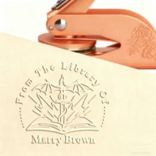 1pc Personalized Embossing Stamp, Custom Handmade Embossing Stamp, Logo Embossing Stamp, Wedding Logo Embossing Stamp, Library Book Embossing Stamp - Rose Gold - Multicolor - View 5