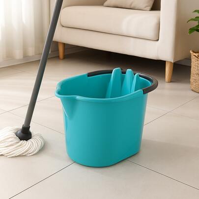 15L Mop Bucket With Handle – Durable Household Cleaning Bucket With Spout – Random Color