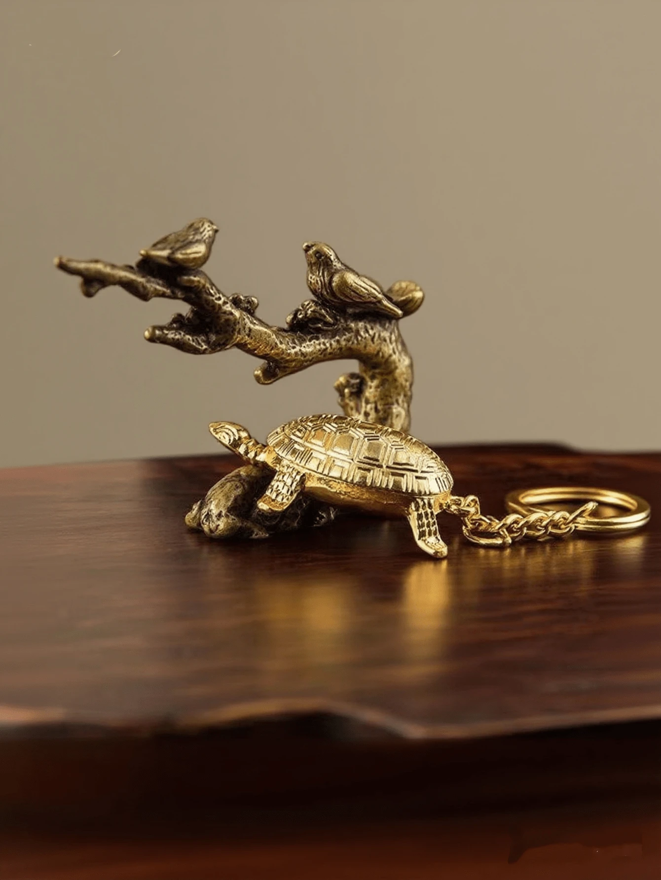 招财小金龟钥匙扣，合金吊坠挂件，创意个性化汽车钥匙链，幸运小金龟饰品 - 彩色 - 查看 1