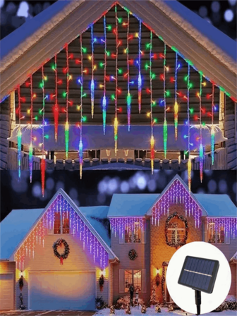 1 ADET Güneş Enerjili Buz Konisi Işık Dizisi, 96 LED İç ve Dış Mekan Noel Işık Dizisi, LED Buz Sütunu Işığı, 8 Aydınlatma Modu, Tatil Doğum Günü Kutlaması, Noel Dekoratif Işığı, Tatil Dekorasyonu, Mevsimsel Aydınlatma, Dekoratif Işık Dizisi, Atmosfer Aydınlatması, Noel ve Cadılar Bayramı Dış Mekan Ev Avlusu Düğün Dekorasyonu İçin Uygundur (300 mAh)