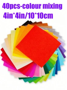 10/20/40pcs Rainbow Nonwoven Felt Fabric Sheets, Mixed Color Solid Pattern, Flat Hard Felt Cloth Shape, 1mm DIY Material, Multi-Size 10-40cm For Sewing, Patchwork, Scrapbooking, Party Decor, Halloween,Christmas Decor - Multicolor - View 15