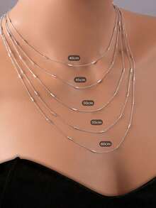 S925纯银项链，镀14K金，日常佩戴，女士珠宝礼物，精致项链，银项链 - 鏈條 - 查看 1