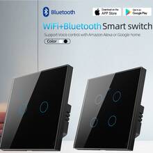 WiFi 和蓝牙双模智能开关 - ChevoLink EU 触摸式墙壁开关 1/2/3/4 位 白色/黑色 需要零线 AC 100-240V - 通过 Tuya 与 Alexa 无缝集成