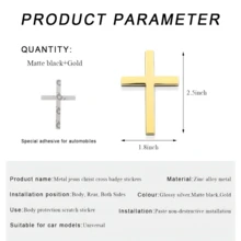 2.5" X 1.8" Metal Jesus Christ Cross Emblem Sticker, 3D Alloy Cross Decal Sticker For Car Body Rear, Self-Adhesive Anti-Scratch Cross Logo Sticker - one-size - View 8