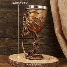 3D Dragon Sword Stem Wine Glass, Stainless Steel Inner Cup Creative Decorative Gift - Multicolor - View 7