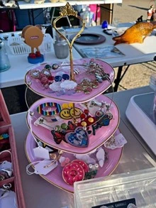 3-Tier Heart Shaped Cake Stand For Creative Wedding, Birthday Party, Candy, Dessert, Afternoon, High Tea ,Valentines Wedding, Birthday,Easter,Party Favors, Parties, Valentine'S Day, Black Valentine DAY, Valentines Wedding - Multicolor - View 4