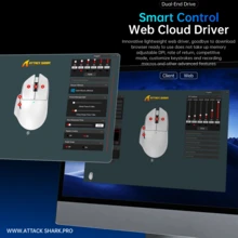 Attack Shark V6 无线游戏鼠标，3 种模式，博通 BK52820 芯片，PixArt PAW3311 传感器，25K DPI 精准度，65g 超轻设计，附赠 RGB 磁吸充电底座 - 黑色 - 查看 7