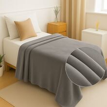 Cobertor Manta Solteiro 01 Peça Avulso 2,00 x 1,80 Mantinha Softy Fleece Casal Antialergico Toque Pelucia Macio Hipoalergênico - Chumbo - Visão 2