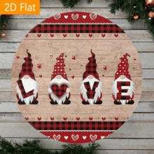 1pc Happy Valentine's Day Dwarf Metal Sign Plaque (8 Inch X 8 Inch/20 X 20 Cm), Round Plaque, Wall Decor, Home Decor, Room Decor, Porch Decor. Suitable For Bar, Kitchen, Cafe, Home Office Decor, Party Decor, Valentine's Day And Holiday Gift, Holiday Decor | Vibrant Metal Sign | Durable Metal Sign, Metal Wall Art Decor, Random Hole Placement - 1PC - View 9