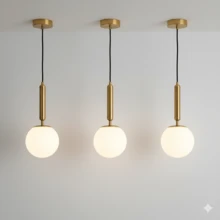 1/2pcs Nordic Luxury Gold Ball Pendant Light, E27 Socket, Single Head Bedside, Dining Room, Bar, Foyer, Living Room, Minimalist Modern Creative Personalized Influencer Bedroom Lighting Fixture (Bulb Not Included) - Gold - View 8