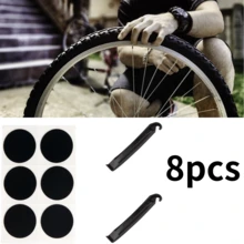 (8 Pcs) Bicycle Inner Tube Repair Kit, Including 6 Rubber Free Tire Repair Pieces And 2 Tire Pry Bar, Also Suitable For Motorcycles, BMX, And Inflatable Rubber. Bicycle Tire Repair Kit For Outdoor Use. - Multicolor - View 1