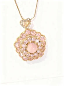 360°旋转花朵造型项链戒指套装，时尚配饰，派对装扮和日常佩戴的点睛之笔，圣诞节奢华礼物之选，创意首饰盒和旅行收纳包，女孩必备