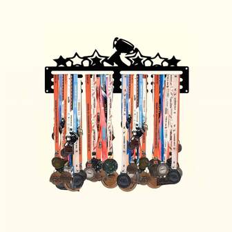 1pc Vintage Metal Trophy Stand - Sturdy Iron Structure, Black Finish, Stable Base And Upright Design To Save Space, Suitable For Displaying Medals And Trophies - Ideal Christmas Gift, Home/Office Decor, Durable Metal Wall Hanging Sculpture To Commemorate Achievements And Sports Memorabilia