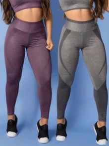 2 Piece Kit Women's Fitness Gym Pants Sublimated Printed Tarelles - Màu Hồng baby - Xem 7