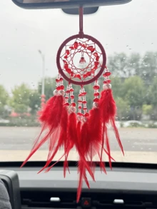 1 件奢华水晶石，羽毛捕梦网风铃汽车吊坠，优雅汽车内饰装饰挂饰 - 水晶車掛 - 查看 23