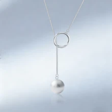 1 chiếc vòng cổ mặt hình cầu rỗng bằng bạc Sterling 925, có thể điều chỉnh, thiết kế thanh lịch và tối giản, phù hợp để đeo hàng ngày, dự tiệc, đi nghỉ. Quà tặng cho gia đình, bạn bè, Giáng sinh, Ngày lễ tình nhân, sinh nhật - Bạc - Xem 3