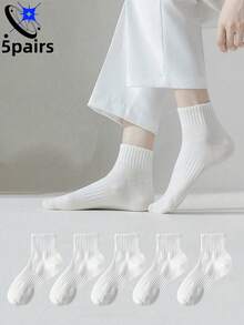 5 đôi tất thể thao nam, tất chạy bộ ngoài trời thời trang, tất thoải mái phù hợp cho cuộc sống hàng ngày. Tất chạy bộ, tập gym và bóng rổ, tất mùa đông phù hợp, tất mặc nhà thường ngày, tất mọi mùa - trắng - Xem 7