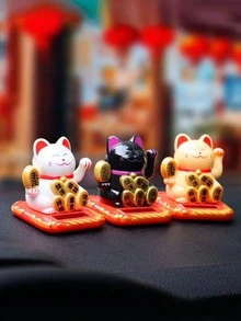 1 件迷你 2.5 英寸招财猫摆件，适合居家、车内、商务开业、节日礼物的风水装饰 - 2.5吋搖手招財貓 - 查看 18