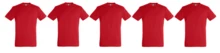 THEGEWA PACK OF 10 T-SHIRTS, ASSORTED COLORS: BLACK, WHITE, AND MORE COLORS, LIGHT AND COOL. Plain, Regular, Asymmetrical, Spring Festival, MULTICOLOR - Red - View 15