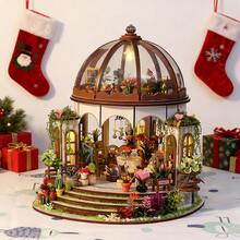 1 Set Of Wooden DIY Sky Garden Toy House Kit, Mini Model House Construction, Mini Greenhouse Model House Kit 1:24 Scale - With LED Lights, Home Decoration And Creative Gifts - Ideal Choice For Birthdays, Easter, Mother's Day,Valentine's Day And Other Holidays - Multicolor - View 13