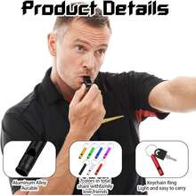 (7 peças) Apito de emergência em alumínio com chaveiro, apitos de leves e resistentes para camping, caminhadas, caça, esportes ao ar livre e situações de emergência, 7 cores - Multicolorido - Ver 5