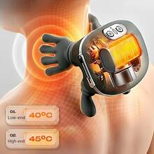 USB Rechargeable Neck & Shoulder Heating Massager, Electric Massage Device, 6D Simulation Shoulder, Neck & Back Massager, Trapezius Muscle Massager, Deep Kneading Massage For Neck, Shoulder, Back And Arms. Perfect Gift For Elderly Men And Women.