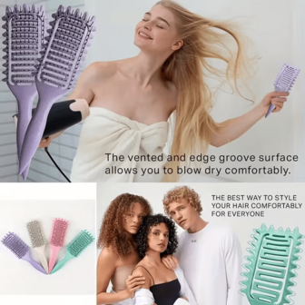 1 Cepillo de peinado para definir rizos - Peine calado portátil con cerdas de nailon y mango de ABS, apto para todo tipo de cabello. Una herramienta de peinado para alisar y dar forma, este duradero peine para el cabello es un éxito de .