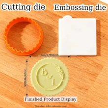 Customized Personalized Cookie Embossing Stamp Mold, 3D Design For Halloween And Christmas, Kitchen Baking Cake Decorating DIY Cutting Tool, Icing Cake Mold, Wedding Clay Candy Embossing Name Cake Mold, Handmade