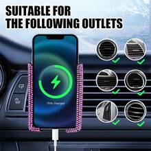 Bling Car Phone Holder, 360 Degrees Adjustable Crystal Auto Mount Holder For Dashboard,Windshield And Air Vent. - Multicolor - View 5