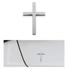 2.5" X 1.8" Metal Jesus Christ Cross Emblem Sticker, 3D Alloy Cross Decal Sticker For Car Body Rear, Self-Adhesive Anti-Scratch Cross Logo Sticker - one-size - View 16