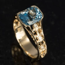 خاتم خطوبة أنيق من النحاس مع زركونيا مكعبة اصطناعية، قطع أميرة 4 مخالب، خاتم وعد فاخر ولامع، مناسب لهدايا الزفاف والذكرى السنوية وعيد الميلاد وعيد الحب - مجوهرات مناسبة لجميع المناسبات، للمرأة