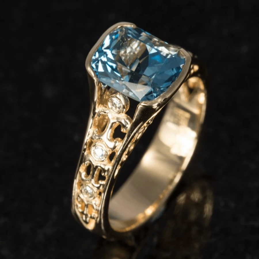 خاتم خطوبة أنيق من النحاس مع زركونيا مكعبة اصطناعية، قطع أميرة 4 مخالب، خاتم وعد فاخر ولامع، مناسب لهدايا الزفاف والذكرى السنوية وعيد الميلاد وعيد الحب - مجوهرات مناسبة لجميع المناسبات، للمرأة