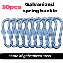 10个镀锌户外钥匙扣，带螺丝登山扣 - 非常适合户外露营、徒步旅行和钓鱼，钥匙扣夹 - 銀色 - 查看 6