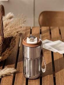 1 pieza Taza de café con sensor de temperatura de 450ml/15.2oz, Taza de viaje de acero inoxidable, Taza deportiva de alta calidad para exteriores, Taza de oficina portátil, Aislamiento de vacío de doble pared de larga duración, Asa a prueba de fugas para un fácil transporte. Disfruta de bebidas calientes o frías durante tus desplazamientos, desde ir al trabajo hasta los viajes diarios, una taza te mantendrá cómodo todo el día - Multicolor - Ver 3