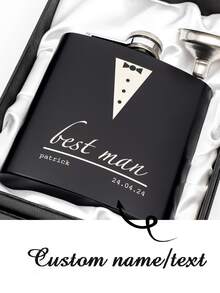 Personalizowana przenośna piersiówka, Personalizowana piersiówka, Personalizowana piersiówka z grawerowanym imieniem i datą dla mężczyzn, Personalizowana piersiówka ze stali nierdzewnej z grawerunkiem, Personalizowana piersiówka na alkohol na prezent urodzinowy, Piersiówka dla drużbów, Nadaje się na przyjęcia urodzinowe, wesela, Walentynki, rocznice, Dzień Ojca - Wielokolorowe - Zobacz 5