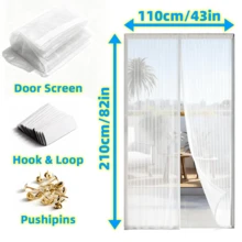 磁性纱门 - 无缝自密封设计，强力防虫，儿童和宠物友好，轻松免提进出 - 白色 - 查看 14