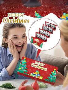 1 Pc Christmas Money Holder Wallet Envelope Christmas Gift Envelope Greeting Card Creative Birthday Folding Cash Holder - Multicolor - View 2
