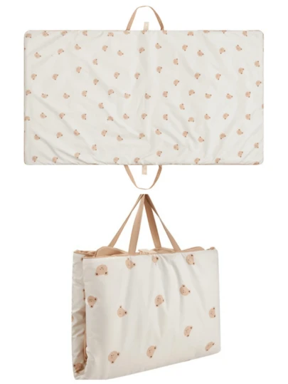 1件装可折叠便携卡通动物图案婴儿床垫，婴儿窝，户外婴儿游戏垫，婴儿房印花床上用品，四季通用卡通午睡垫，加厚婴儿床垫