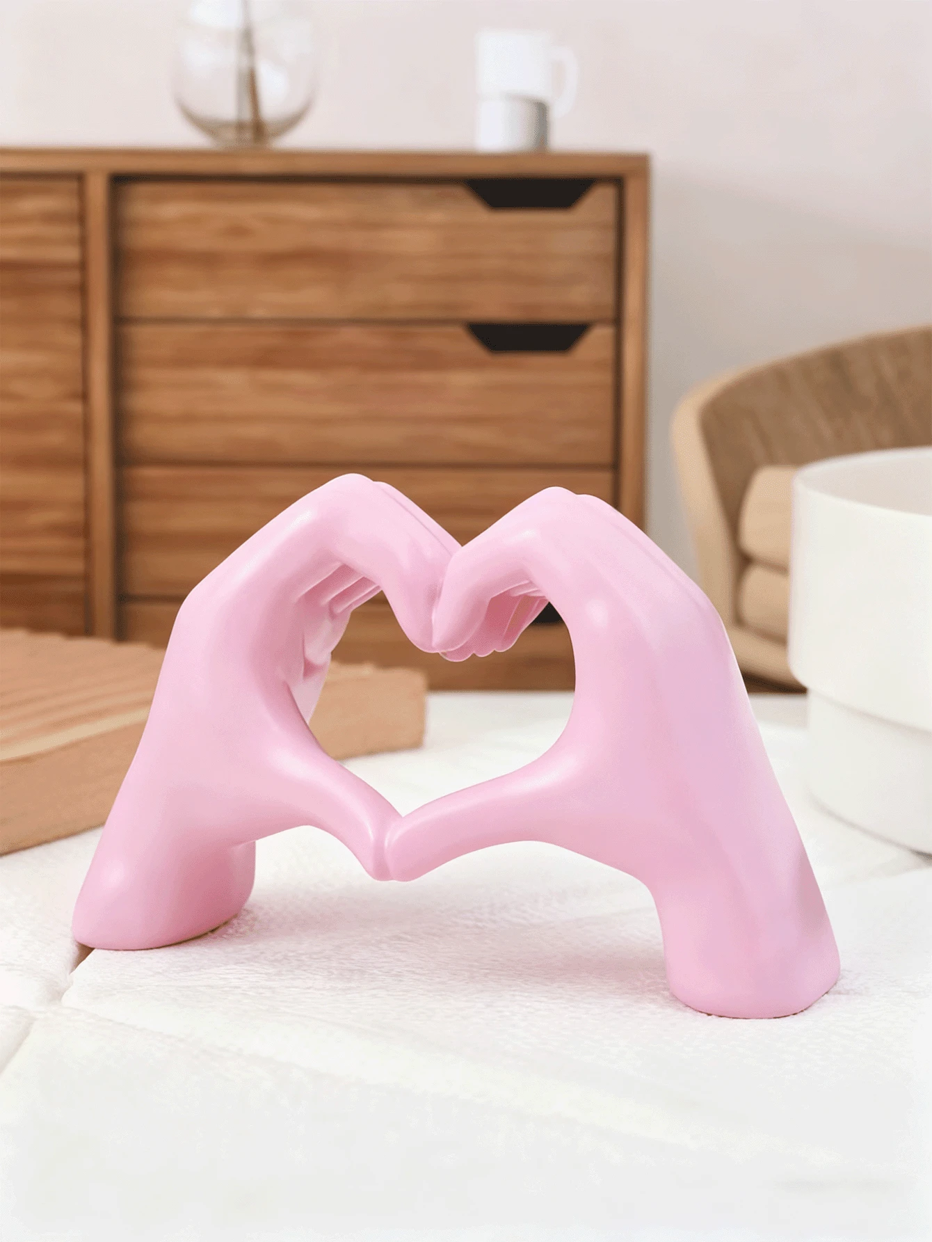 1 món đồ trang trí hình trái tim bằng tay, tượng ngón tay nghệ thuật hiện đại, đồ trang trí nhà cửa hình ngón tay cá nhân hóa, đồ trang trí bàn tiệc cưới sáng tạo, quà tặng ngày Valentine và năm mới.